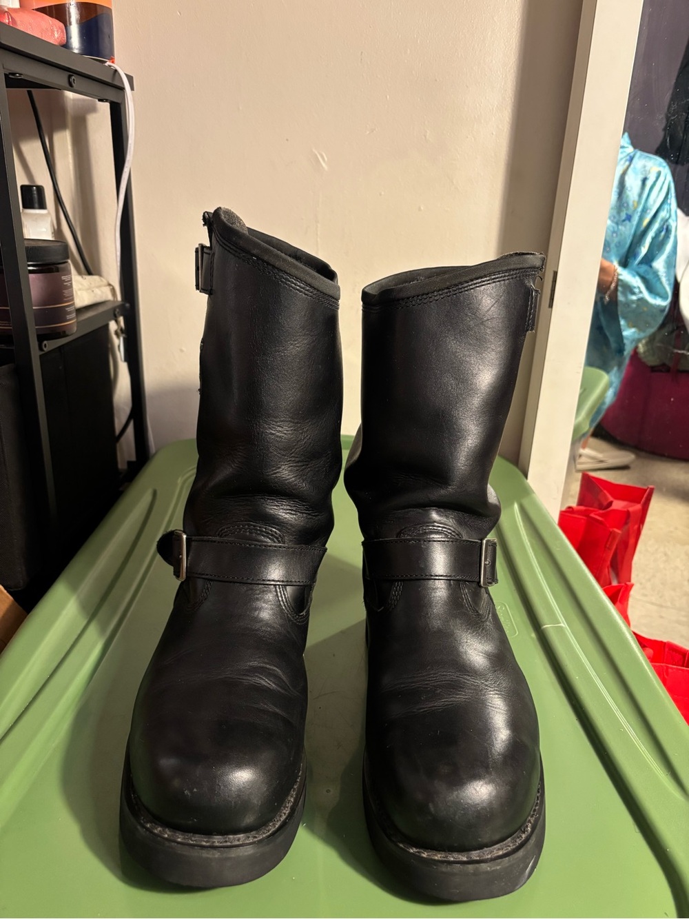 Harley-Davidson Black Leather Engineer Boots with Harness Strap